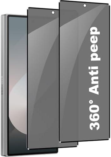 BYIUIHS 2 PCS 360 Degree Privacy Tempered Glass for Samsung Galaxy Z Fold 7 Screen Protector, 4 Direction Ways Anti-peep Tempered Glass Film 9H Hardness Scratch Resistant