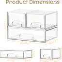 Criusia Stackable Storage Drawers, 3 Pack Clear Acrylic Makeup & Bathroom Organizer, Versatile Storage Bins for Vanity, Under Sink, Kitchen Cabinets & Pantry