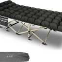 YELLOW JACKET Camping Cot with Mattress for Adults, Folding Sleeping Cot 600lbs Max Load, Portable Camping Cot with Carry Bag, 28" Wide Cot for Camping, Home,Office,Travel (Black), 10.6" W x 7.8" D x 41" H
