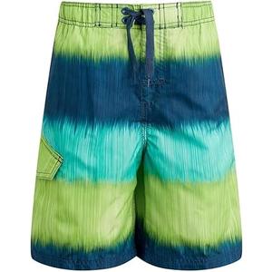 Kanu Surf boys Reflection Quick Dry Upf 50+ Beach Swim Trunks, Zipline Navy/Green, 10-12, Zipline Navy/Green