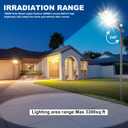 2-Pack Solar Street Lights Outdoor Waterproof, 9500W Solar Light Outdoor Dusk to Dawn, 240000LM 7000K Flood Light Motion Sensor for Garden/Yard/Parking Lot Lighting