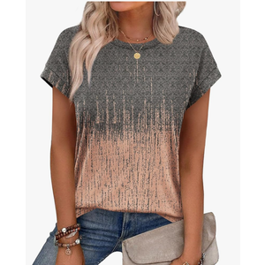 Alaroo Womens Summer Tops Short Sleeve Shirts Crew Neck Cute Trendy Tunic Blouses, Size 2XL