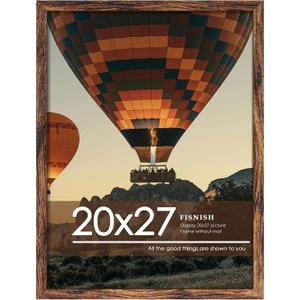 20x27 Picture Frame, Classic Brown 20 x 27 Poster Frame for Horizontal or Vertical Wall Mounting, 1 Pack