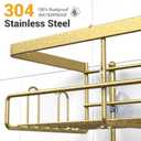 AKTECKE Shower Caddy Hanging Bathroom Organizer: Rustproof Shelf for Inside Shower - No Drilling Racks Over Showerhead - Bath Shelves for Shampoo Soap Gold