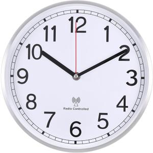 Atomic Analog Wall Clock, 10Inch Radio Controlled Sets Automatically Wall Clock, Decorative for Living Room Office School Atomic Analog Wall Clock, 10Inch Radio Controlled Sets Automatically Wall Clock, Decorative for Living Room Office School