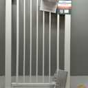 BABELIO 36" Tall Narrow Baby Gate, 26-28.5" Wide Auto-Close Metal Pet Gate for Small Stairs/Doorways/Hallways, Pressure/Hardware Mounted for Child and Pets, NO Extensions, White