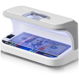 Portable Counterfeit Bill Detector with 8X Magnifying, 2 LED UV Light, Large Watermark Area for Money, IDs and Credit Cards
