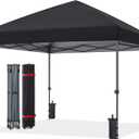 ABCCANOPY 8x8 Pop Up Canopy Tent, Heavy Duty Weather Protection, Black