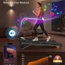 Walking Pad Treadmill with 15% 12-Level Auto Incline, 450 lbs Capacity UI Screen, Trisomy 3.5HP Quiet Under Desk Treadmill with Speaker & Remote, Compact Treadmills for Home Hiking