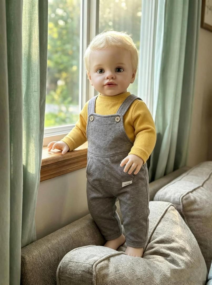 Angelbaby Big Reborn Toddler Dolls Boy Pippa 26 Inch Realistic Baby Doll Soft Silicone Vinyl Real Life Baby Dolls Cloth Body Cute Reborn Doll with Accessories for Boys Girls