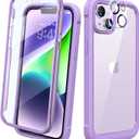 Diaclara Designed for iPhone 14 Case, Full Body Rugged Case with Built-in Touch Sensitive Anti-Scratch Screen Protector, with Camera Lens Protector for iPhone 14 6.1" (Peri Purple)