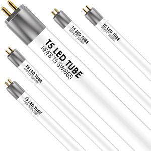 F8T5 12 Inch Plug & Play LED Tube, Daylight 6500K T5 LED Lamp Directly Relamp & Replace 8W Fluorescent Bulbs F8T5/DL, Without Rewiring or Modification, EVG Ballast Required, Pack of 5