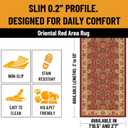 Ottomanson 1'10.5" x 6' Kitchen Runner Rug Non Slip Stain Resistant Low Pile Kitchen Floor Mat for Sink, Laundry Room, Hallway & Bathroom, Red Oriental