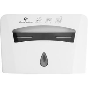 Toilet Seat Cover Dispenser by Oasis Creations Wall Mount  Heavy Duty Commercial or Residential  White (White)