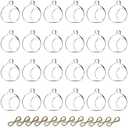 Nuptio 24 Pcs Hanging Glass Tealight Holder Globe 2.36" Diameter, Tea Light Candle Holders Wedding Christmas Halloween Home DIY Gifts, Garden Hanging Ornaments Outdoor Candle Holders