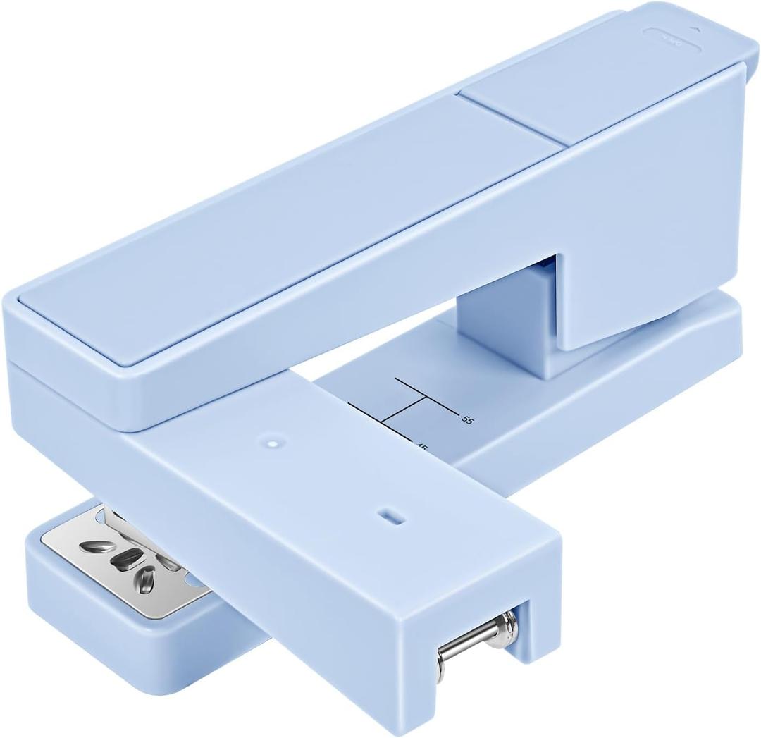 4 x Swing-Arm Swivel Stapler - 20 Sheets Capacity, 360 Degree Rotate Desk Stapler with 100 Staples - Non-Slip Office Stapler, Blue