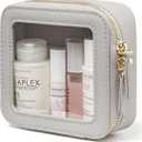 Popvibe Clear Makeup Bag Travel Cosmetic Case Transparent Toiletry Bag with Zipper, Portable Make Up Organizer Traveling Compact Car Bag for Essentials