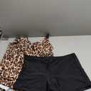 Aqua Eve Women Plus Size Tankini Swimsuits with Shorts Bathing Suits Two Piece Swimwear Leopard 20W