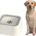 No Spill Dog Water Bowl, 45oz Slow Water Feeder with Floating Disk & Safety Foam, Anti-Splash Pet Water Dispenser, Mess-Free Elevated Design, Durable PP Material for Home, Car & Travel