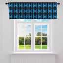 Feelyou Kids Gamer Valance Curtains Game Controller Kitchen Curtains Valances 1 Panel 52"x18" for Boys Honeycomb Gaming Gifts Curtain Valances Gamepad Pattern Blue Valance Curtains (Multi 35)