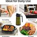 Aovdy 2PCS Oil Sprayer for Cooking 16oz,2 in 1 Olive Oil Dispenser and Oil Sprayer - 470ml Olive Bottle Spray and Pour - Glass Oil Dispenser for Kitchen Cooking Salad BBQ (Light-Proof -Black & Green)