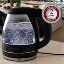 OVENTE Electric Kettle, 1.5L Borosilicate Glass Countertop Water Heater and Boiler for Coffee or Tea, BPA-Free, Auto Shut-Off, Boil-Dry Protection, Removable and Washable Spout Filter, Black KG83B