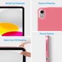 HGWALP Clear Case for iPad (A16) 11th Generation 11 Inch (2025),iPad 10th Generation 10.9" (2022),Stand Cover with Hard Translucent Back, Support Touch ID, Auto Wake/Sleep&Stylus Holder-(Marble Pink)