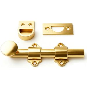 Khtumeware 4 Inches 2-Pack, Polished Brass Solid Brass Dutch Door Surface Slide Latches & Bolts, Decorative for Windows and Doors