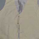 Men's Linen 2 Piece Suit Slim Fit Wedding Groom Groomsmen Summer Vest Shorts Set (3X-Large, Champagne)