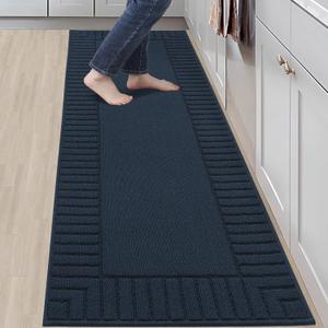 BEQHAUSE-Kitchen-Rugs-and-Mats Non Slip Kitchen Runner Rug Absorbent Kitchen Mats for Floor Machine Washable Kitchen Floor Mat,Navy Blue 24x71