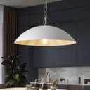 20" Kitchen Pendant Lighting Over Island, Matte White Modern Large Pendant Light, Adjustable Hanging Ceiling Light for Kitchen Living Room Dining Room Bedroom Café, 20"-1 Pack