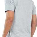 NORTHYARD Men's Cotton Shirts Heavyweight Short Sleeve Casual T-Shirts with Chest Pocket Work Wear (Gray, M)