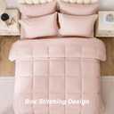 Love's Cabin Queen Comforter Set Blush Pink, 7 Pieces Queen Bed in a Bag, All Season Bedding Sets with 1 Comforter, 1 Flat Sheet, 1 Fitted Sheet, 2 Pillowcase and 2 Pillow Sham | Soft, Breathable, Lightweight, Comfortable