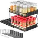 SpaceAid Pull Out Spice Rack Organizer for Cabinet, Heavy Duty Slide Out Seasoning Kitchen Organizer, Cabinet Organizer, with Labels, 8.5" W x10.75 D x8.5 H, 1 Drawer 2-Tier