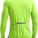 Bikewa Men's Cycling Jersey with 3+1 Rear Zipper Pockets Long Sleeve Moisture Wicking UPF 50+ Half Zip Riding Bike Shirts (XX-Large)