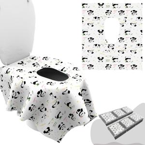 Toilet Seat Cover (20 Pack)  XL 23x25 Inch Panda Print Toilet Seat Covers Disposable for Kids & Adults  Soft Paper Material, Travel Essentials for Public Restrooms & Potty Training (P20 Non-Wooven)
