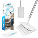 CleanMattix  FlexiClamp Sweep & Mop Kit  Compatible with Swiffer Pads, Durable Cleaning Tool for Hardwood, Tile, Marble & Laminate Floors, Home, Kitchen Cleaning Essentials. (Include 10 Dry Cloths)