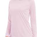 Cavva Women's Workout Long Sleeve Shirts Athletic Tops | Lightweight, Breathable, Quick Dry, Moisture-wicking, Sun Protectioin, UPF 50+, Rash Guard, Stretchy, for Running, Gym, Yoga (Pink, XXL)