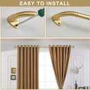 Brass Curtain Rods 2 Pack, 28-48 Inch Room Darkening Wrap Around Design, 3/4 Inch Diameter Single Adjustable Blackout Curtains Rod, Brass