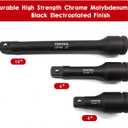 TONYNOL 1" Drive Impact Extension Bar,3 PCS(4",6",10"),Cr-Mo Steel,With a Storage Case.
