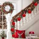 ZenNex 9 Pcs Velvet Christmas Balls Ornaments, 6Inch, Red