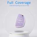 Key Fob Cover with Keychain for 2022 2023 2024 Silverado 1500 for GMC Sierra 1500 2500HD 3500HD Silicone Envision (5-Purple)