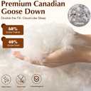 Goose Down Pillow King Size Set of 2 Pack,Hotel Collection 1050+ Fill Power Luxury Bed Feather Pillow for Side Back Stomach Sleepers, Soft 100% Cotton ShellWhite,20" x 36"