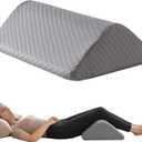 Knee Wedge Pillow 6.3'' for Post-Surgery Recovery-Leg Elevation Support for Sleep Position, Alleviating Lower Back & Hip Pain Enhancing Circulation in Ankles Legs Triangle Pillow with Removable Cover (19.7*14.2*6.3 Inchfor height under 5'3", Dark Gray)