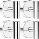 Bntuk Suction Cup Hooks, Shower Hooks for Inside Shower Removable Towel Hooks for Bathroom Window Glass Mirror Tile, Bath Robe Looafh Hook for Hanging Waterproof & Rustproof, Chrome (4 Pack)