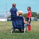 Tommy Bahama Wide Seat Big Boy 4-Position Folding 13" High Seat Backpack Beach or Camping Chair, Navy