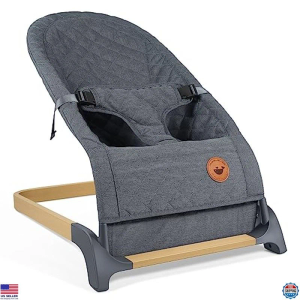 ANGELBLISS Baby Bouncer, Portable Bouncer Seat for Babies, Infants Bouncy Seat with Cotton Fabric, Natural Vibrations (Grey) ANGELBLISS Baby Bouncer, Portable Bouncer Seat for Babies, Infants Bouncy Seat with Cotton Fabric, Natural Vibrations (Grey)