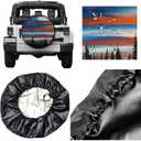 Spare Tire Cover Waterproof Sun Protection Fit for Trailers, RV, SUV, Off-Road Vehicle, Camper, and Trucks Black (14" for tire Diameter 23.62"-27.16")