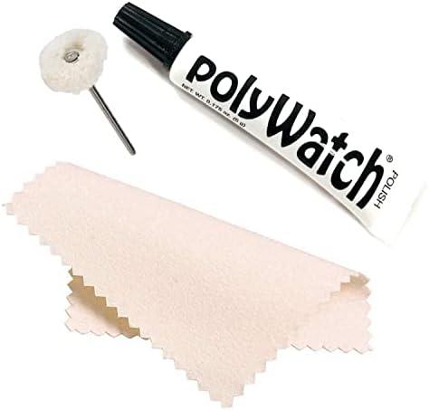 Polywatch Plastic Watch Crystal Scratch Remover String Buff Soft Polisher and Polishing Cloth