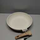 CAROTE Non Stick Frying Pan Skillet, Omelet Pan, Healthy Non Toxic Granite Chef Pan, Induction Compatible Egg Frying Pan with Heat-Resistant Handle, PFOA-Free,Cream White, 10"